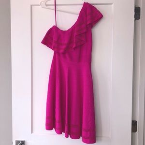 Ted Baker one shoulder pink dress. Size 1.